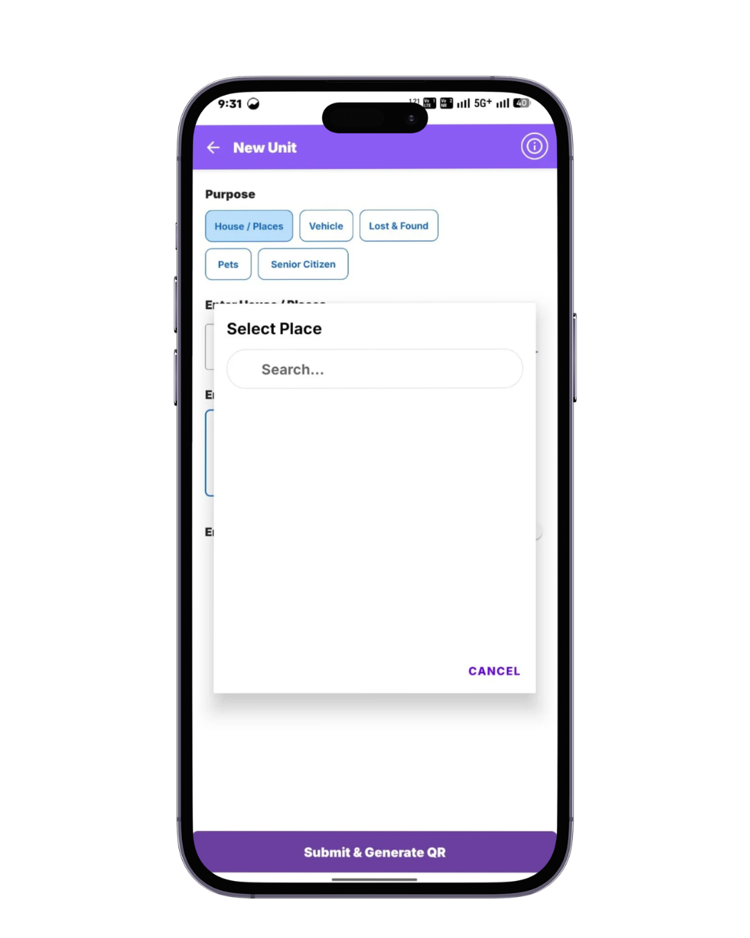Door security app adding new unit for home access control, visitor management, and safety monitoring