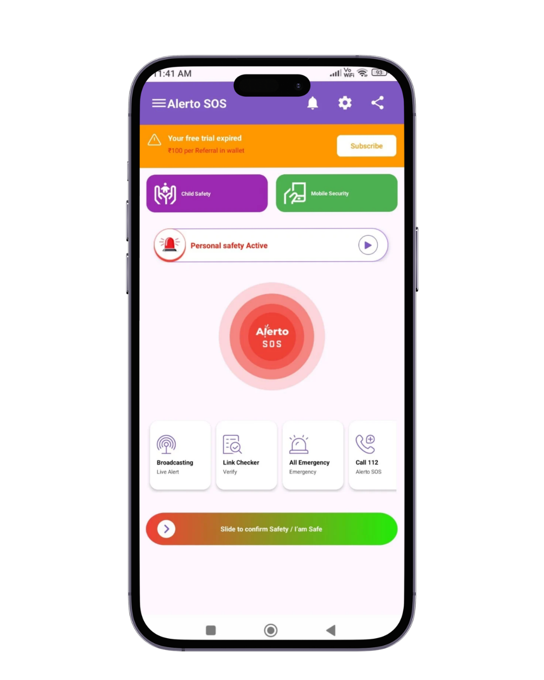 Family circle safety app