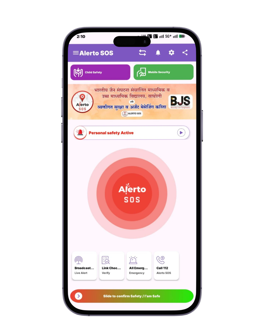 School safety dashboard showing student tracking, emergency alerts, and communication features